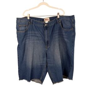 JNCO Mens Blue Denim Jean Shorts Cut Off Raw Hem 48 (Actual‎ 46) Baggy Y2K Skate